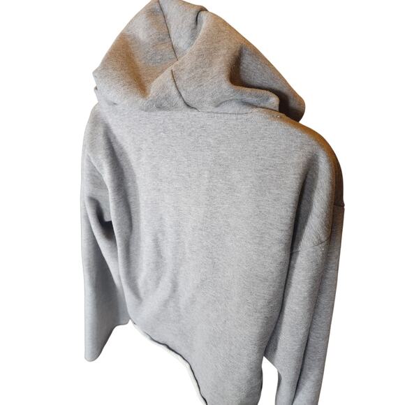 VANS Hoodie Womens Medium Floral Embroidered Raw Hem Cut Off Pullover Sweatshirt - Picture 7 of 16